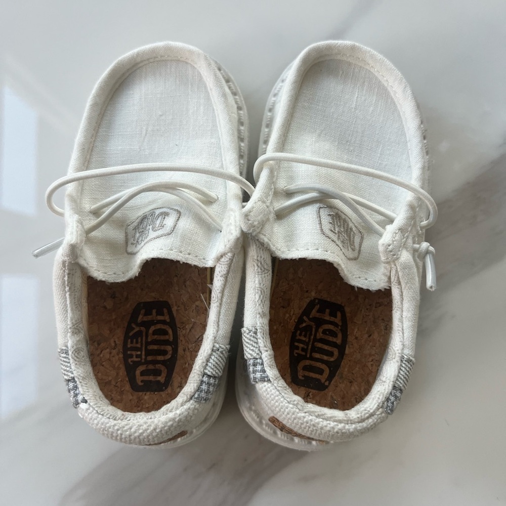 Hey Dude Kids White Moccasins